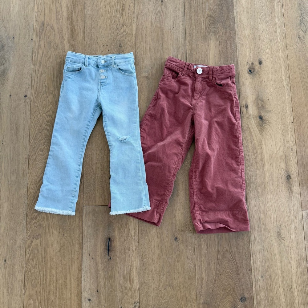 Bundle of 2 pairs of Zara Kids Bottoms Denim and Corduroy Pants Set